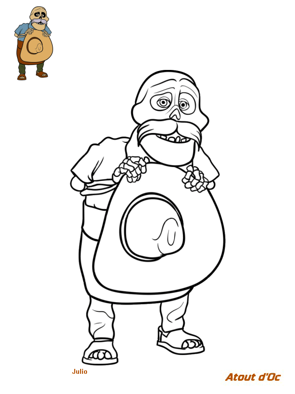 Coloriage Julio Etait Le Mari De Mama Coco - Coco Disney à imprimer